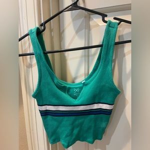 Pacsun green ribbed cropped tank top